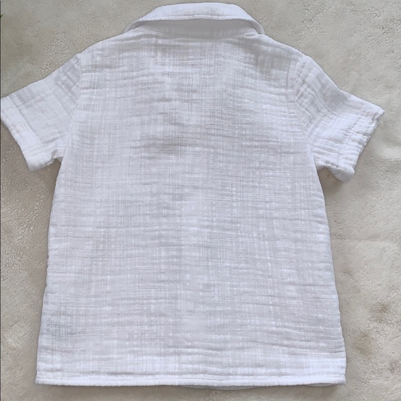 Cat & Jack White Cotton Button Down Shirt 4T EUC Beach Summer Photos - Picture 8 of 11